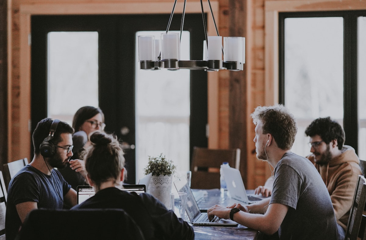 A team collaborating on a digital product